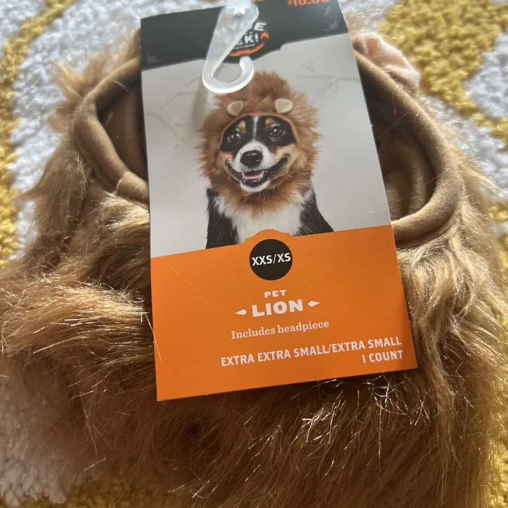 Hyde & EEK! Boutique Lion Ruff Headwear Dog and Cat Costume Brown - XXS/XS